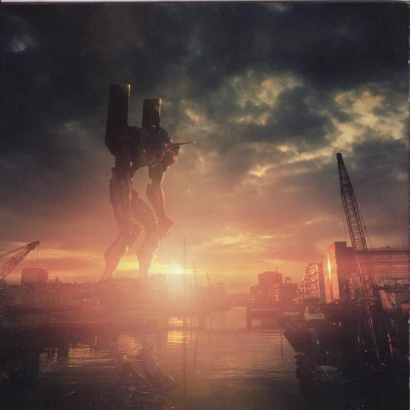 Evangelion robot at sunset