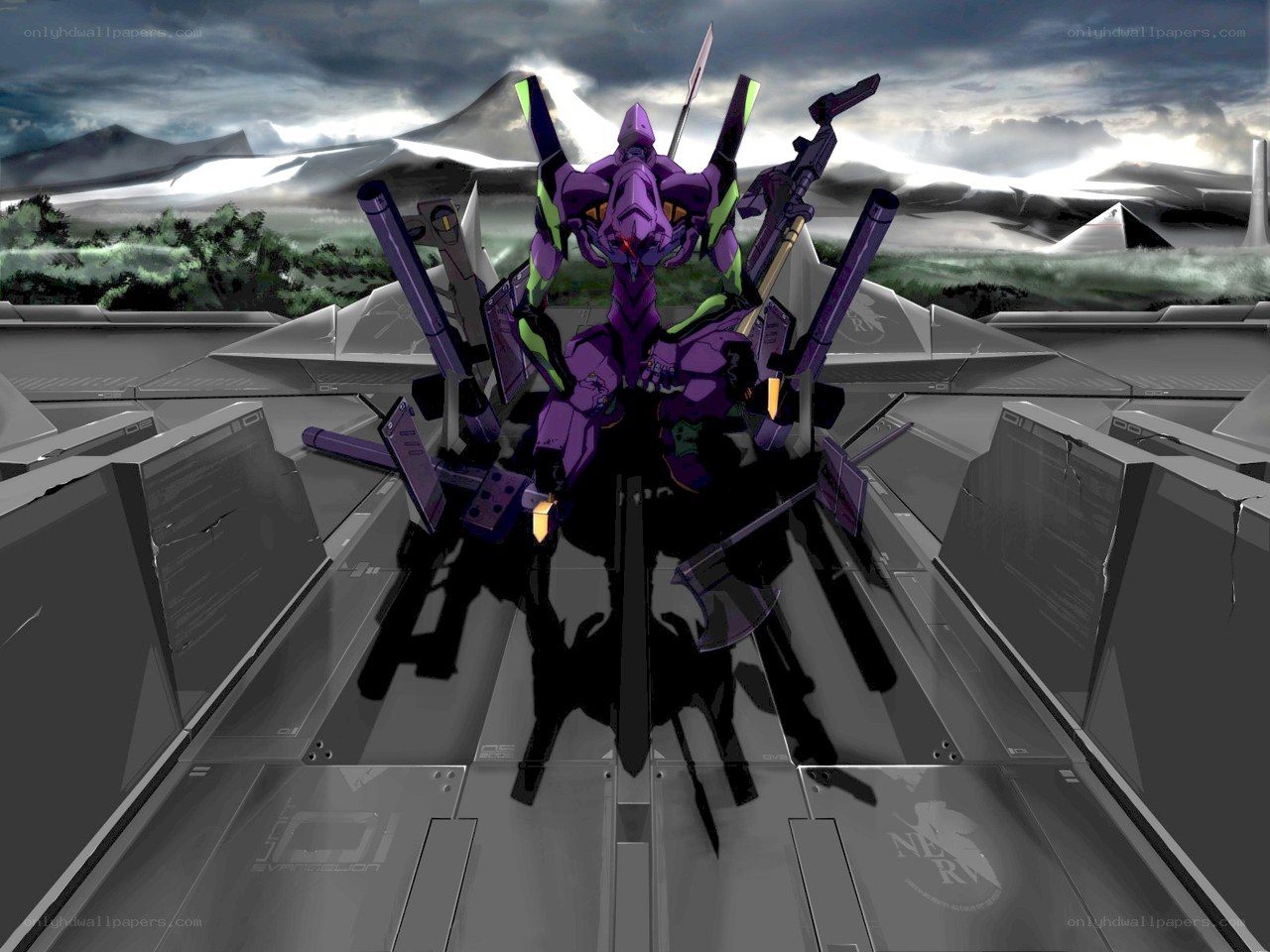 Evangelion Unit-01 with weapons