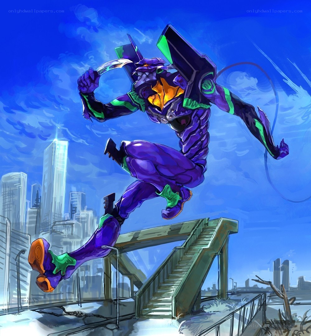 Evangelion Unit-02 in action