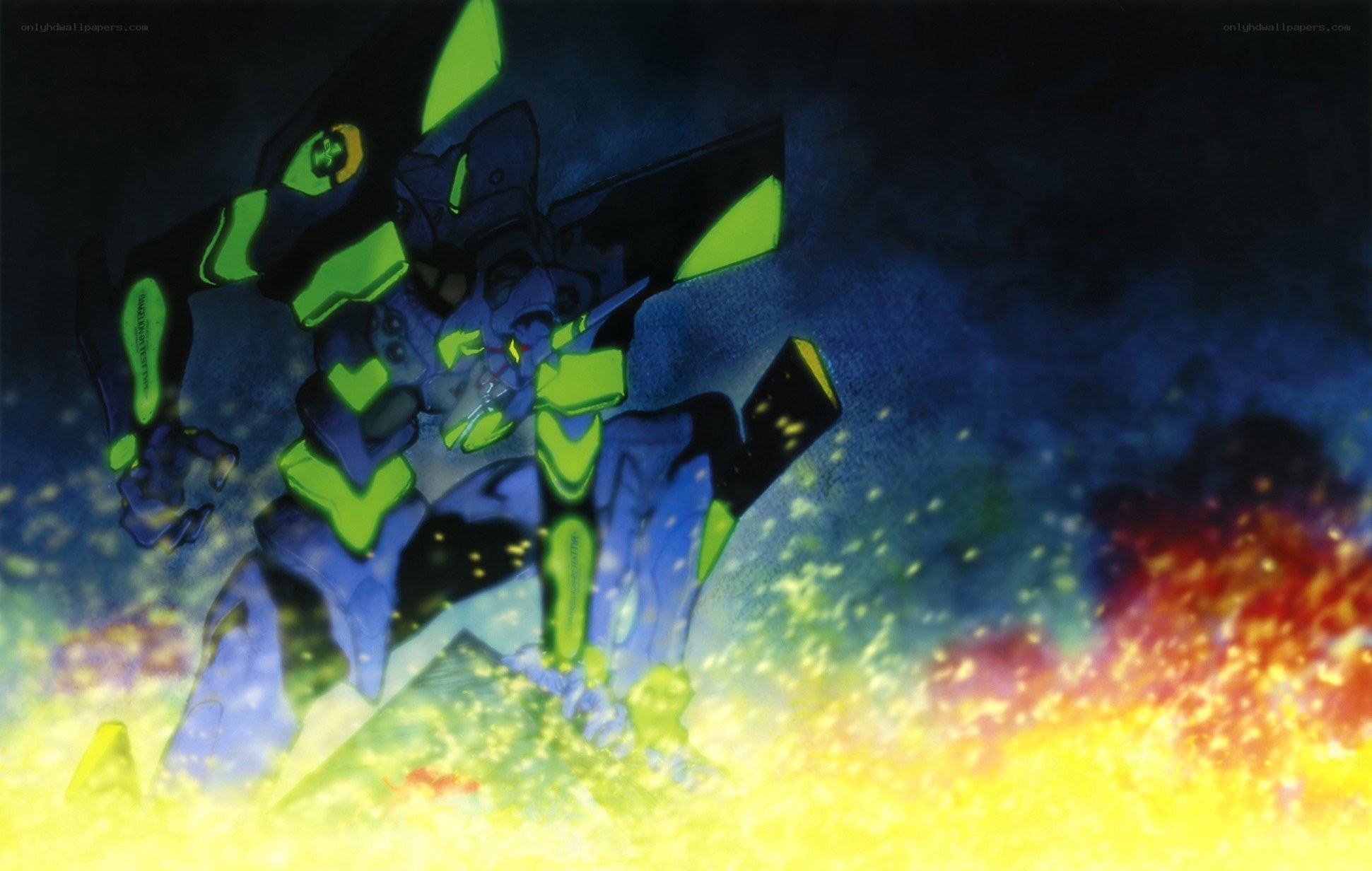 Evangelion unit in battle