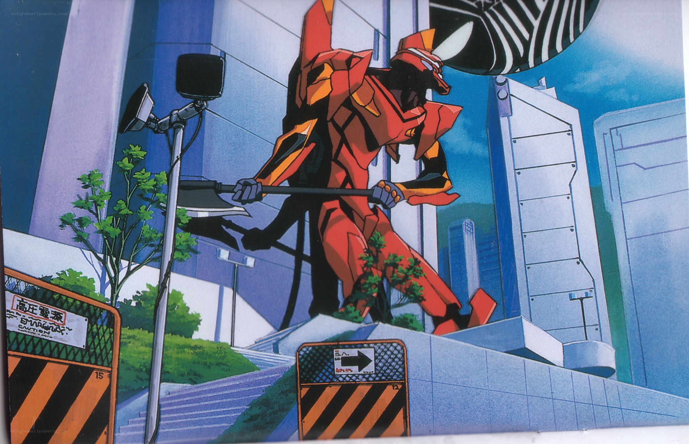 Evangelion unit in city