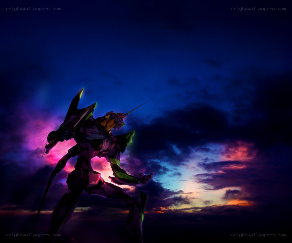 Evangelion unit in sunset