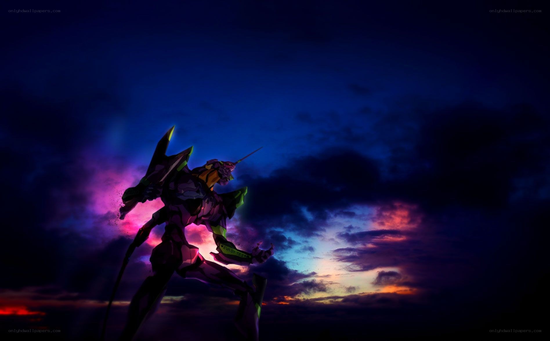 Evangelion unit in sunset