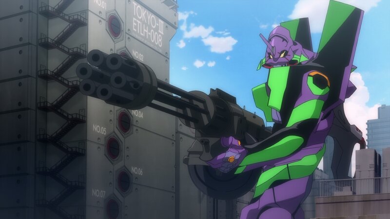 Evangelion unit with machine gun