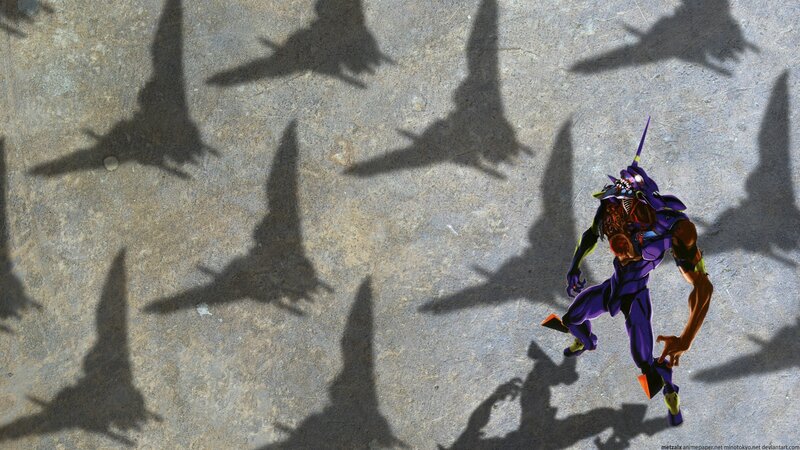 Evangelion unit with shadows
