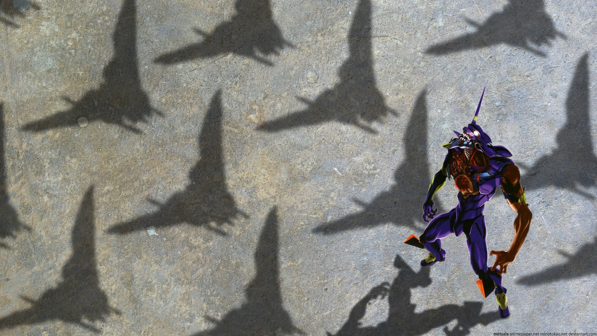 Evangelion unit with shadows