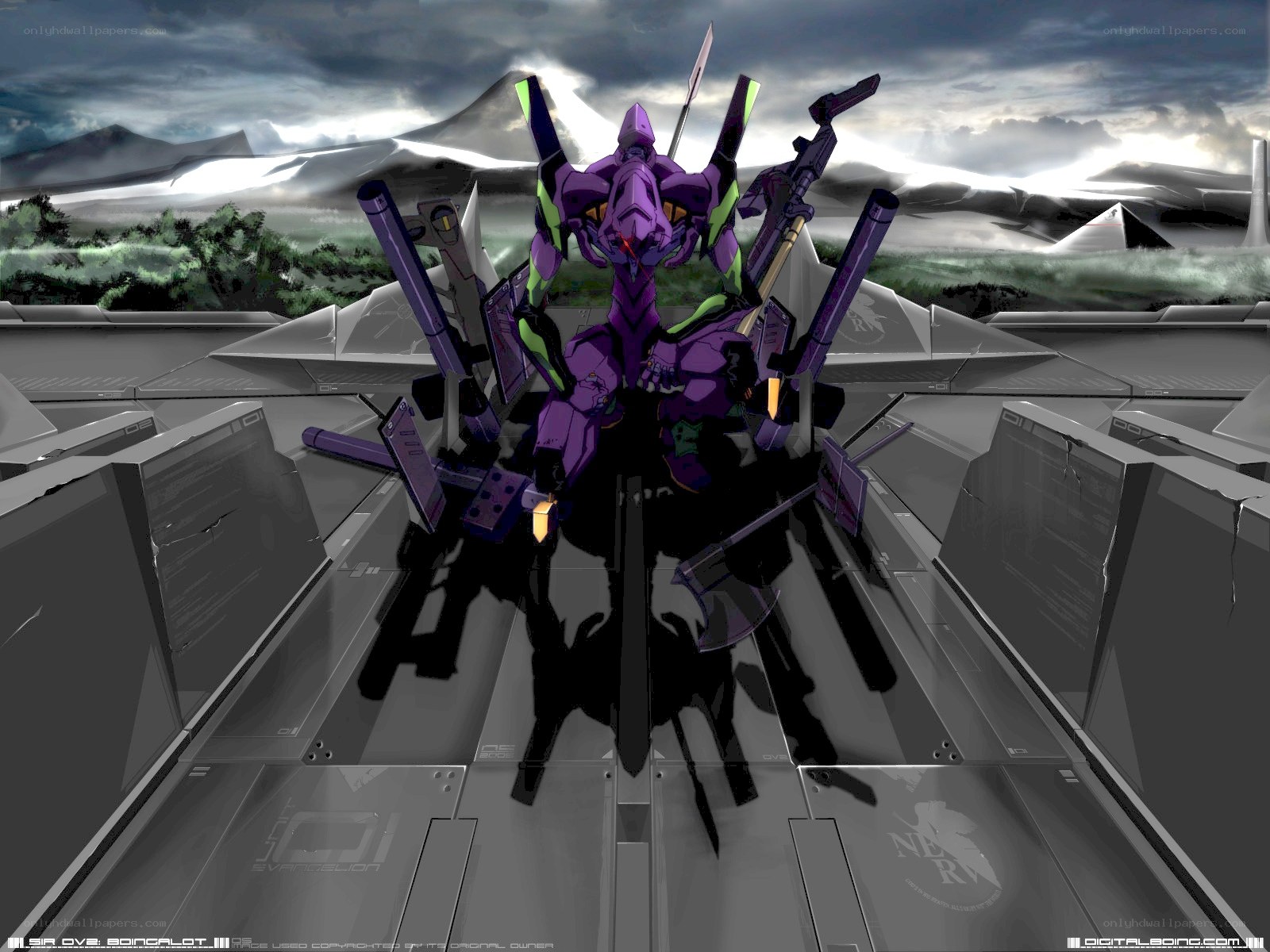 Evangelion unit with weapons