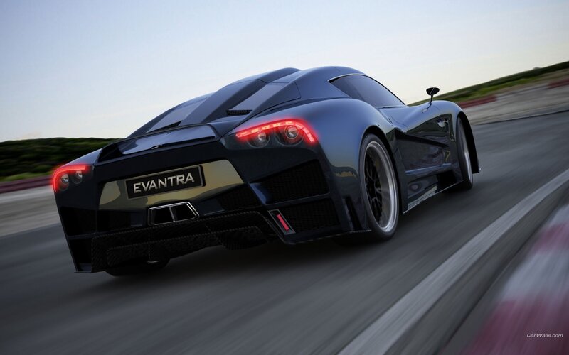 Evantara sports car on track