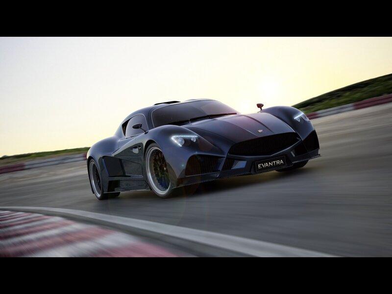 Evantara sports car on track