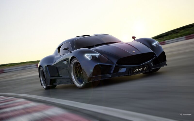 Evantra sports car on track