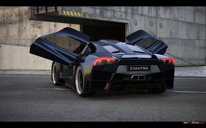 Evantra sports car rear view