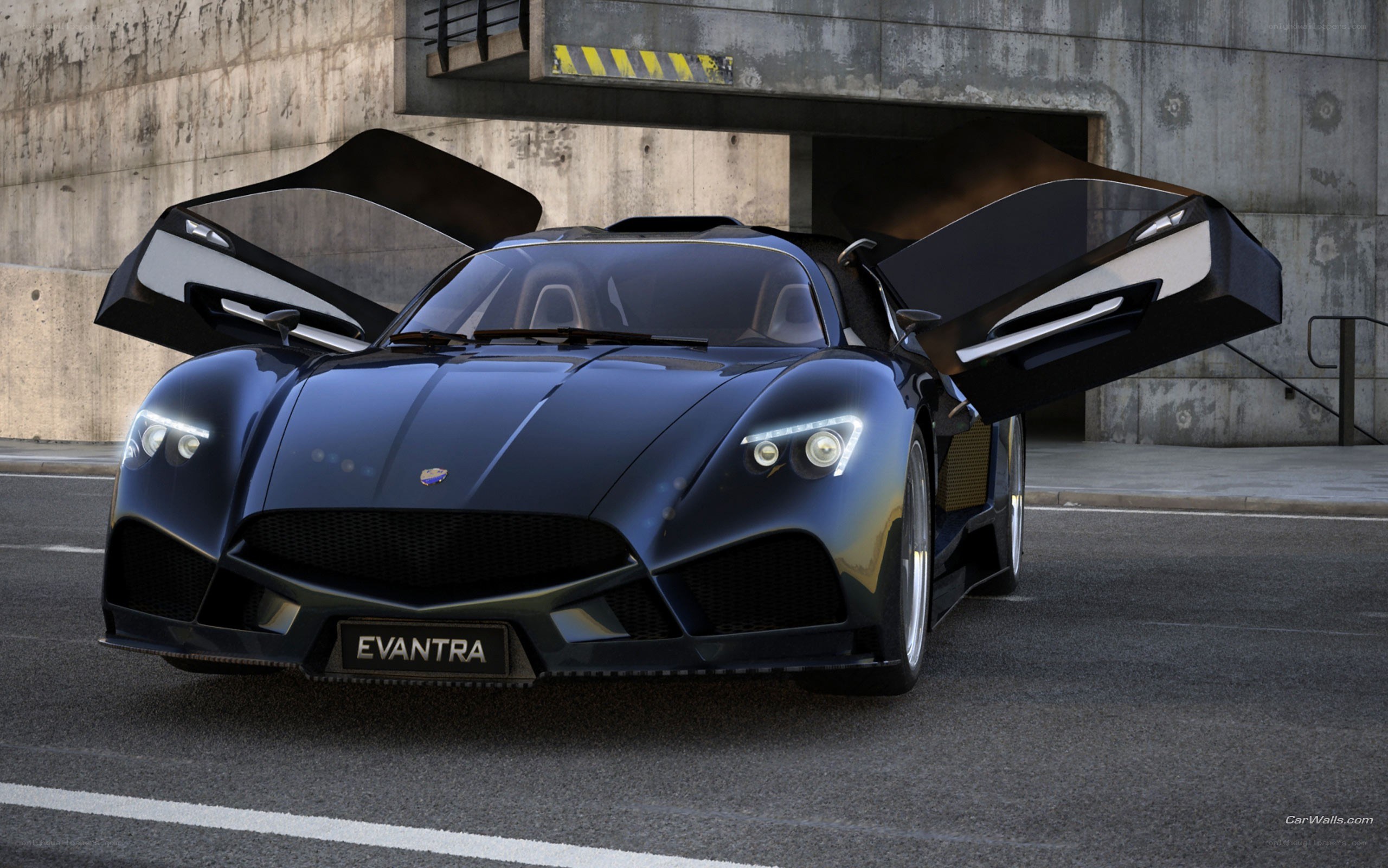 Evantra supercar with doors open