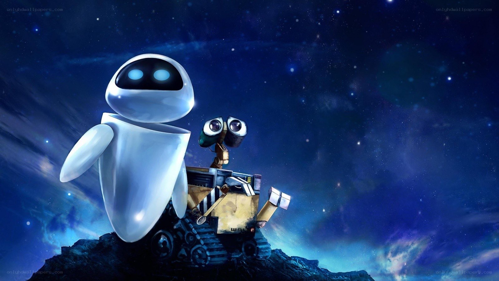 Eve and Wall-E in space