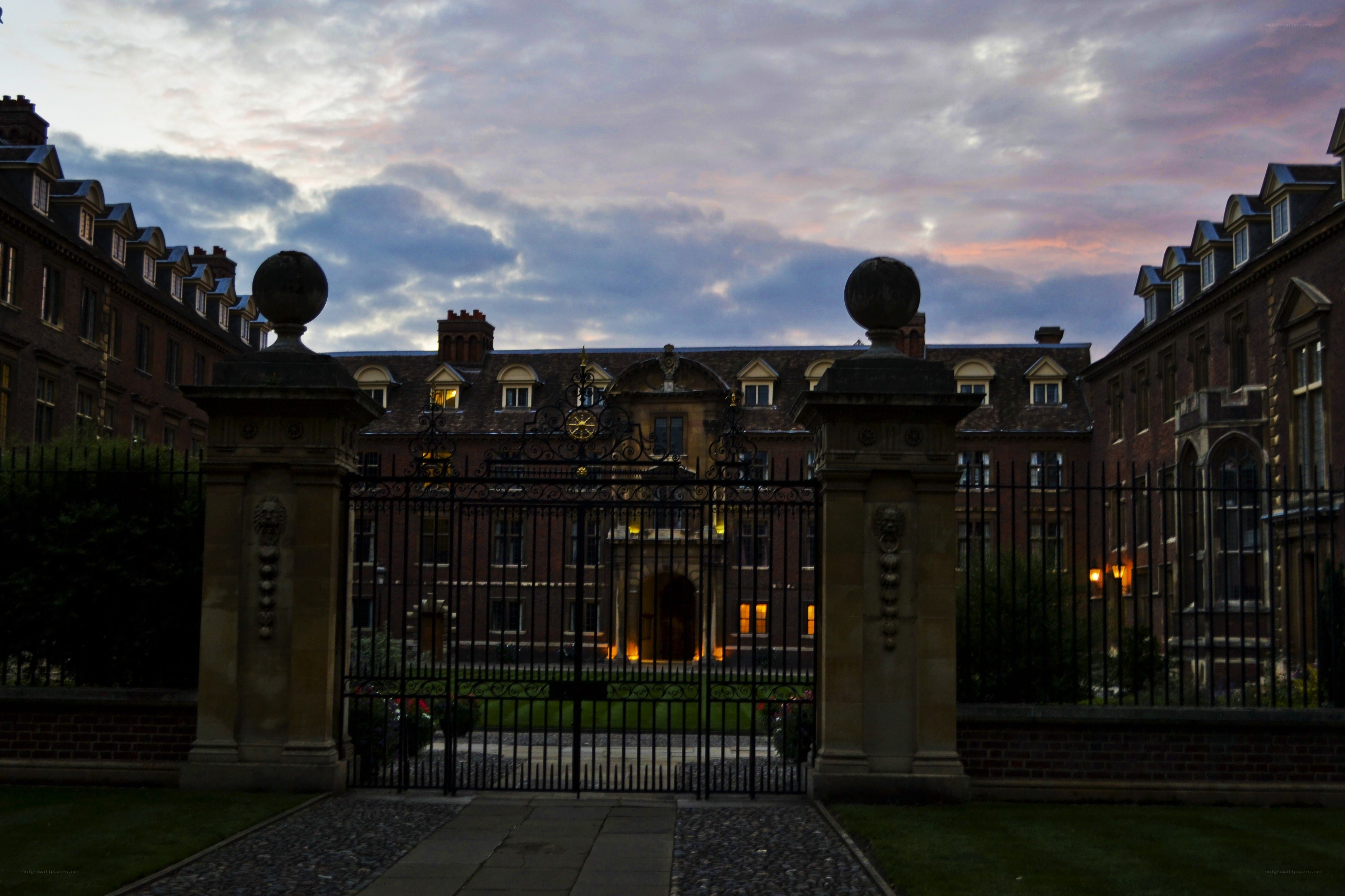 Evening at a historic college