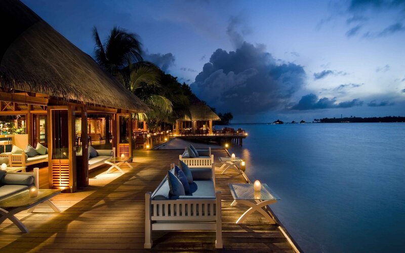 Evening at a tropical resort