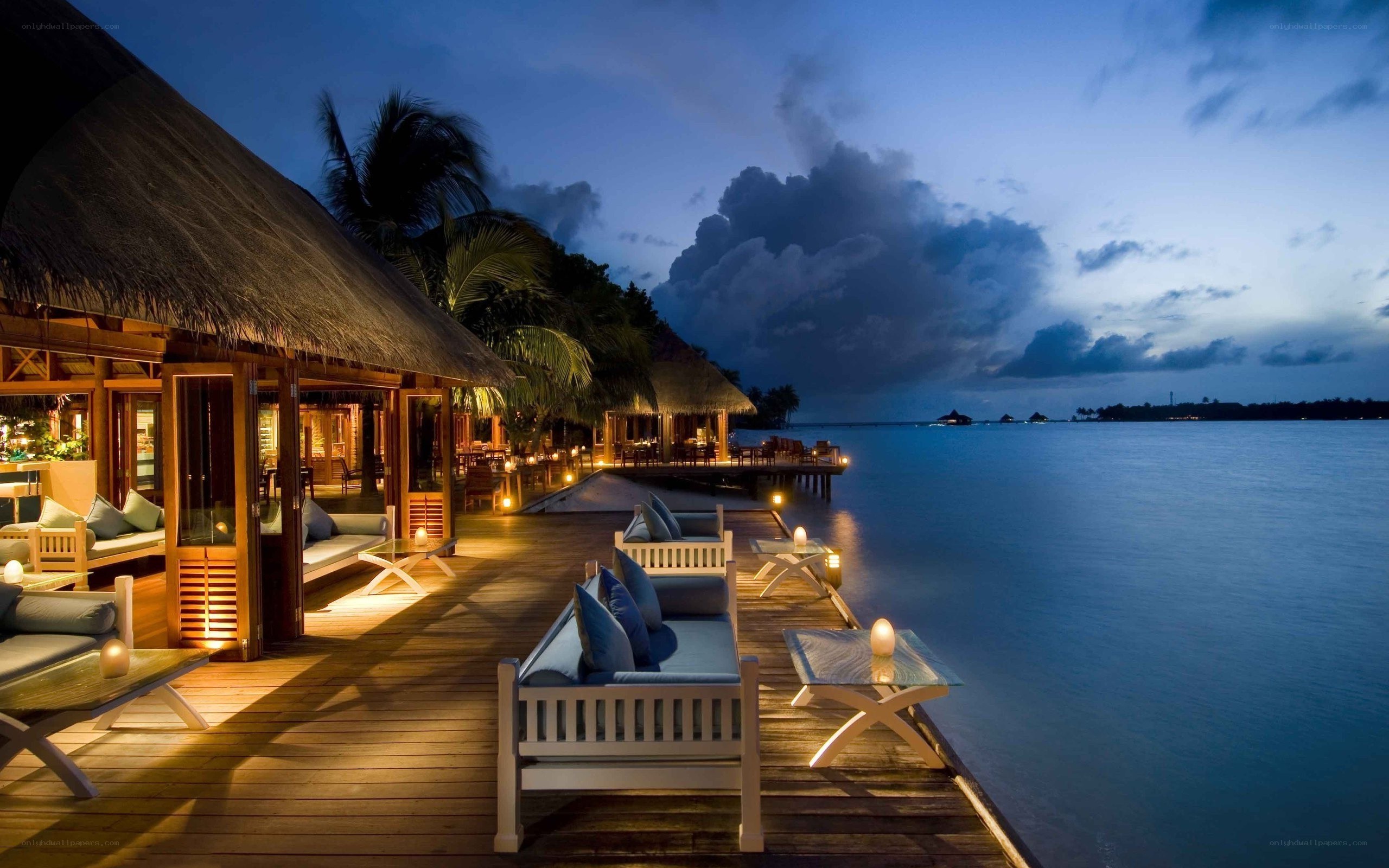 Evening at a tropical resort
