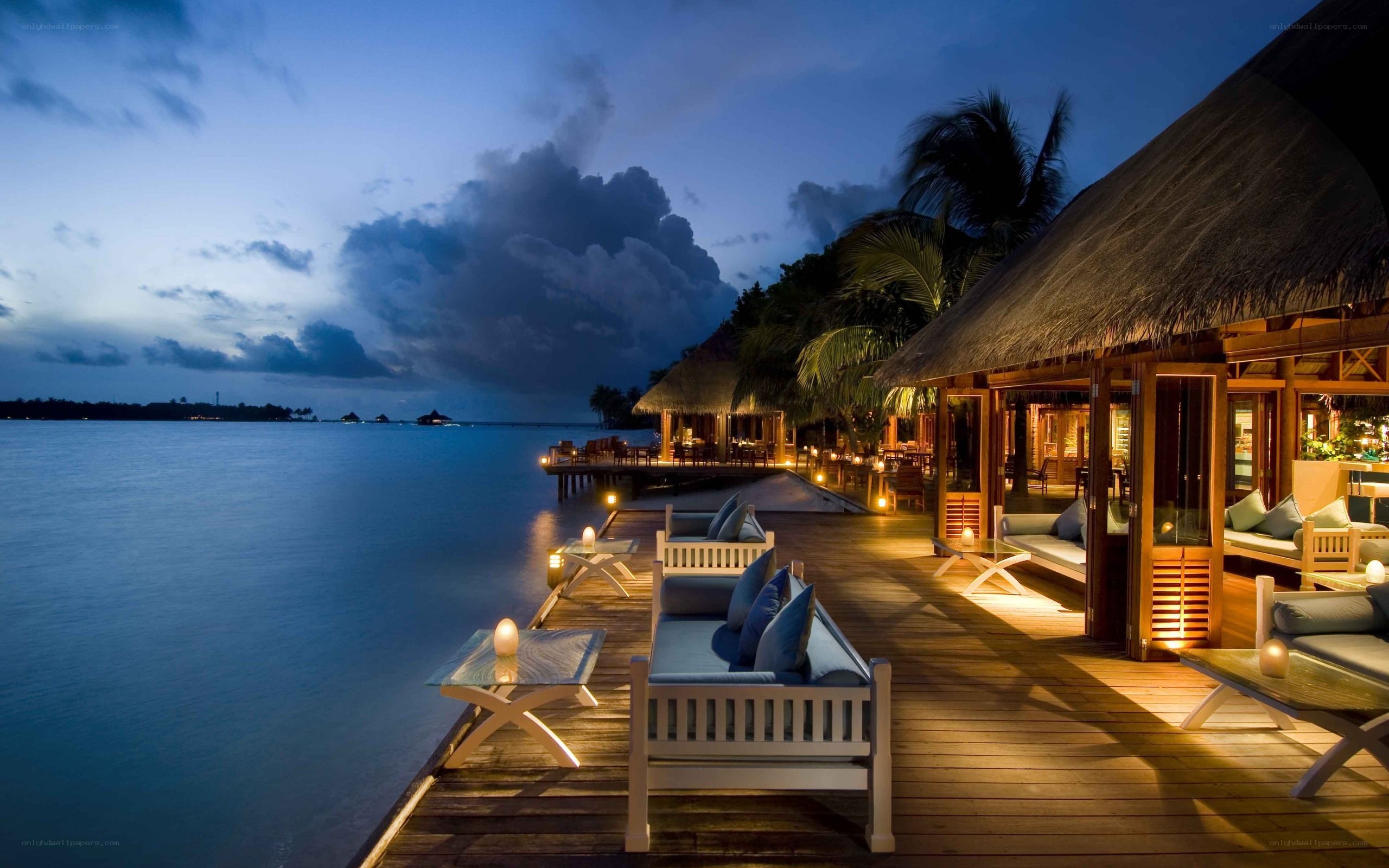 Evening at a tropical resort