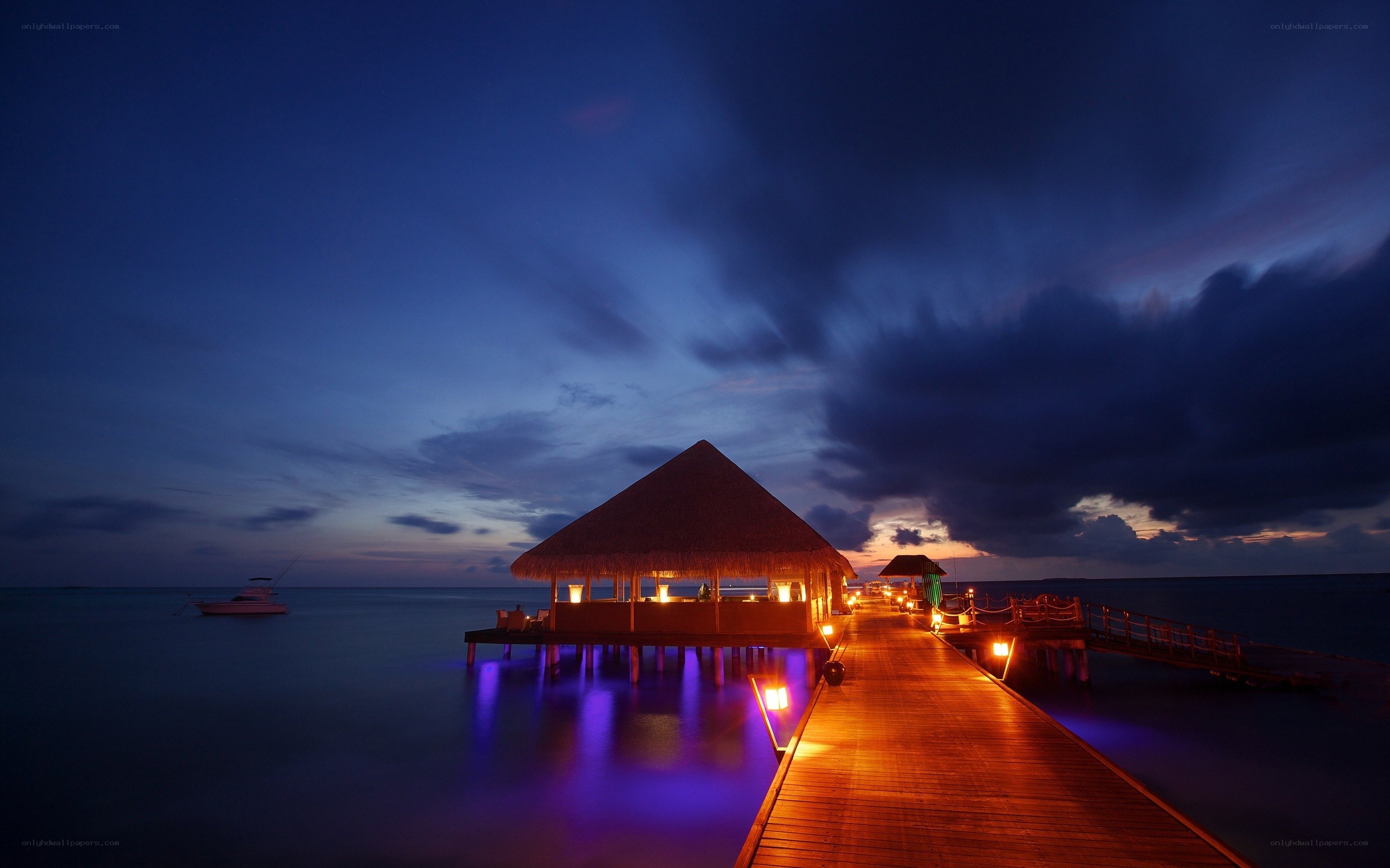 Evening at a tropical resort