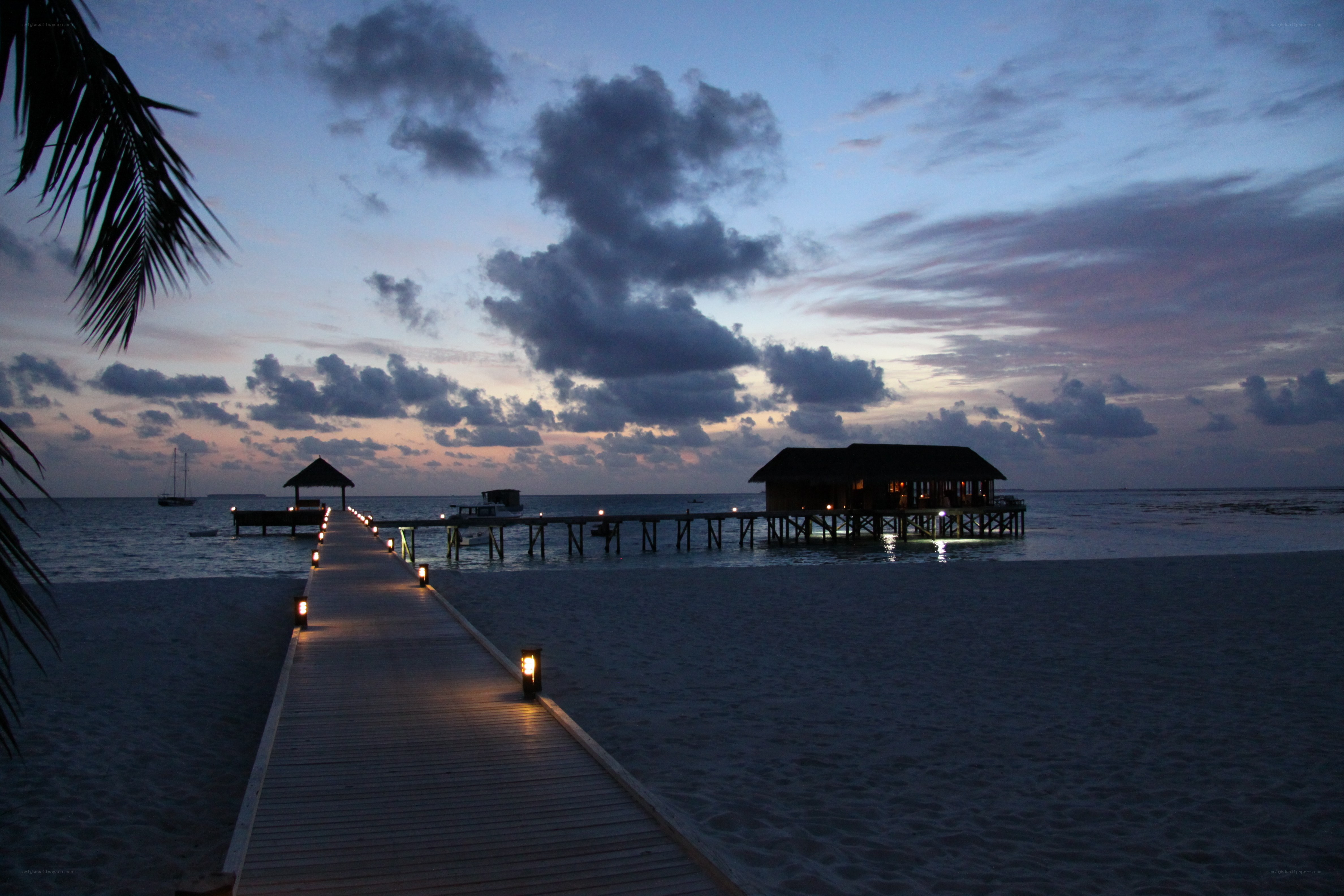 Evening at a tropical resort