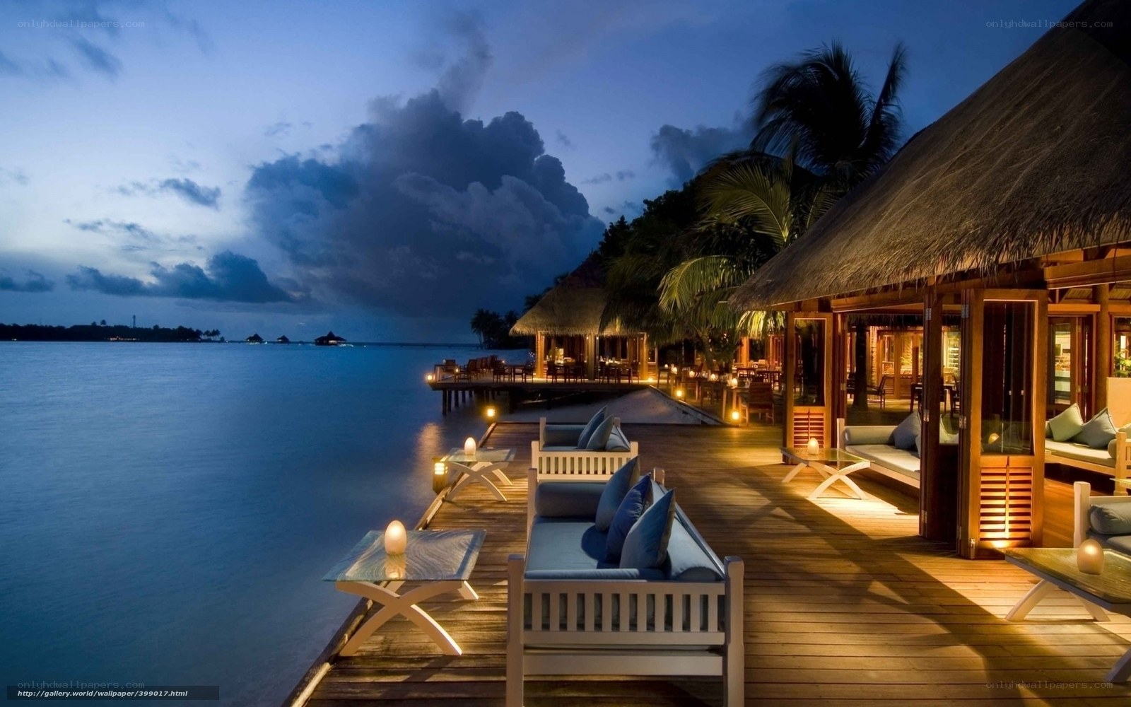 Evening at a tropical resort