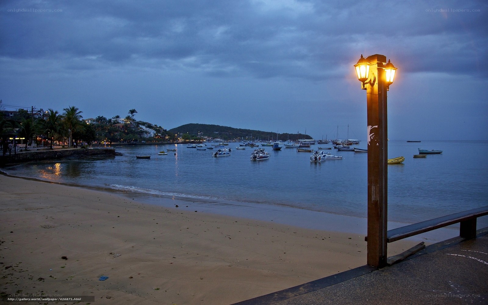 Evening at the coastal harbor