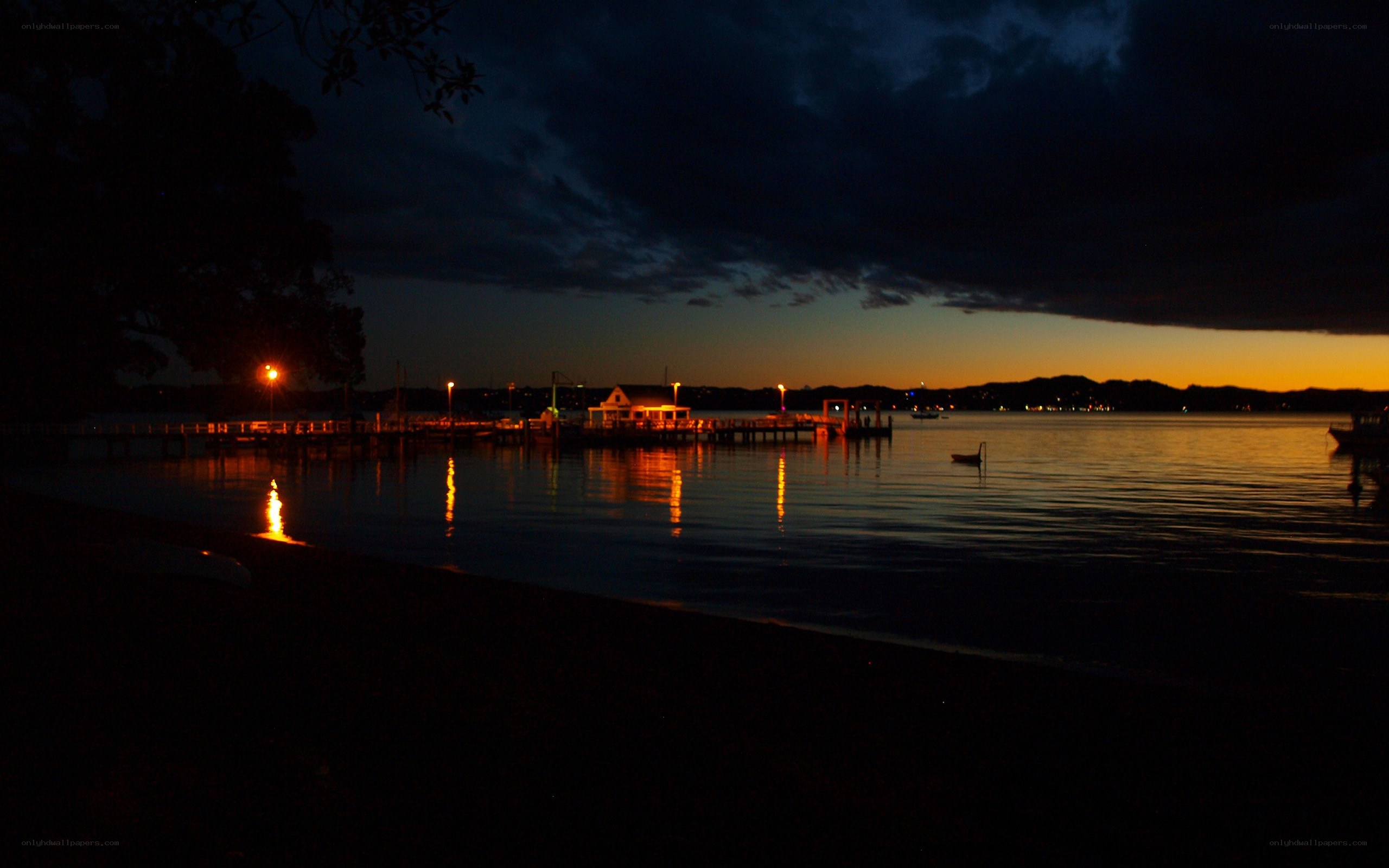 Evening at the lakeside dock
