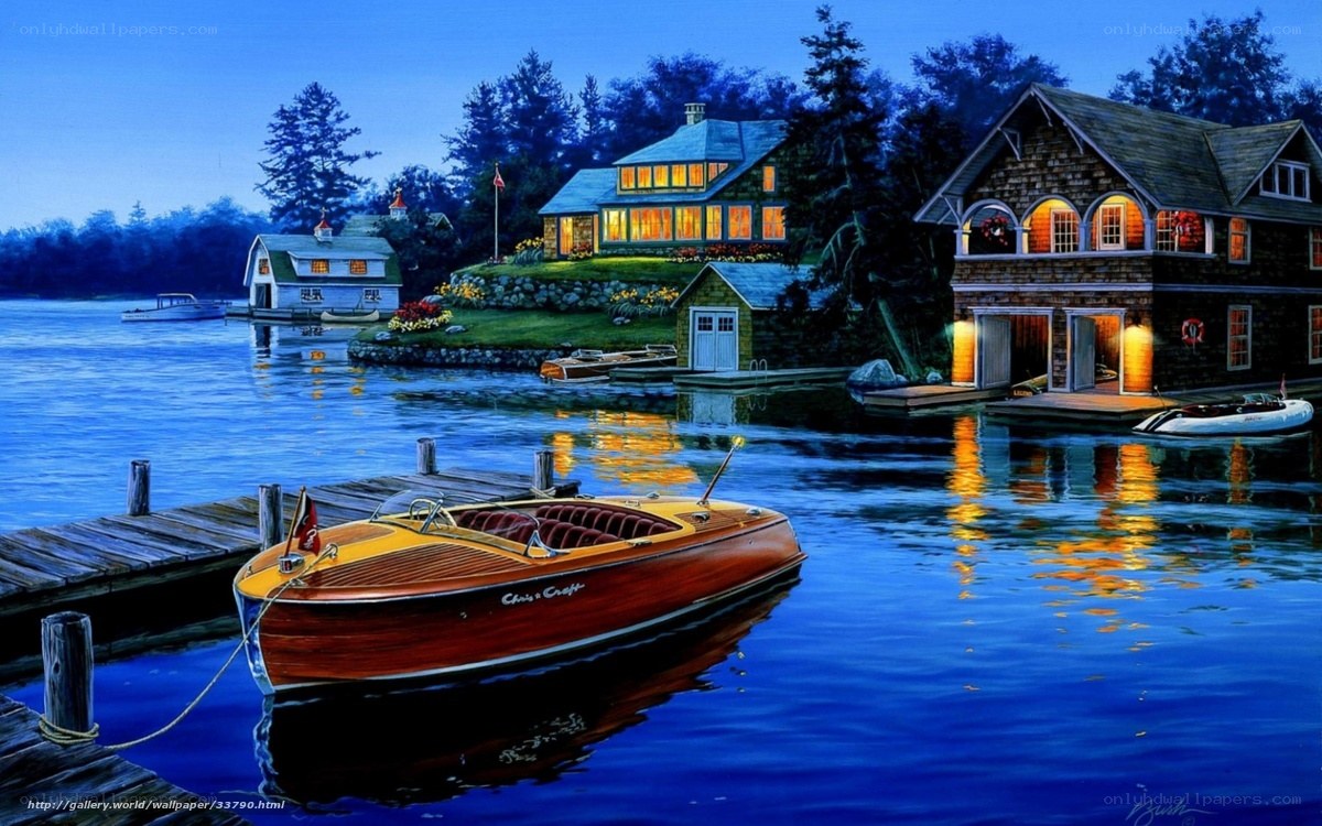 Evening at the Lakeside Homes