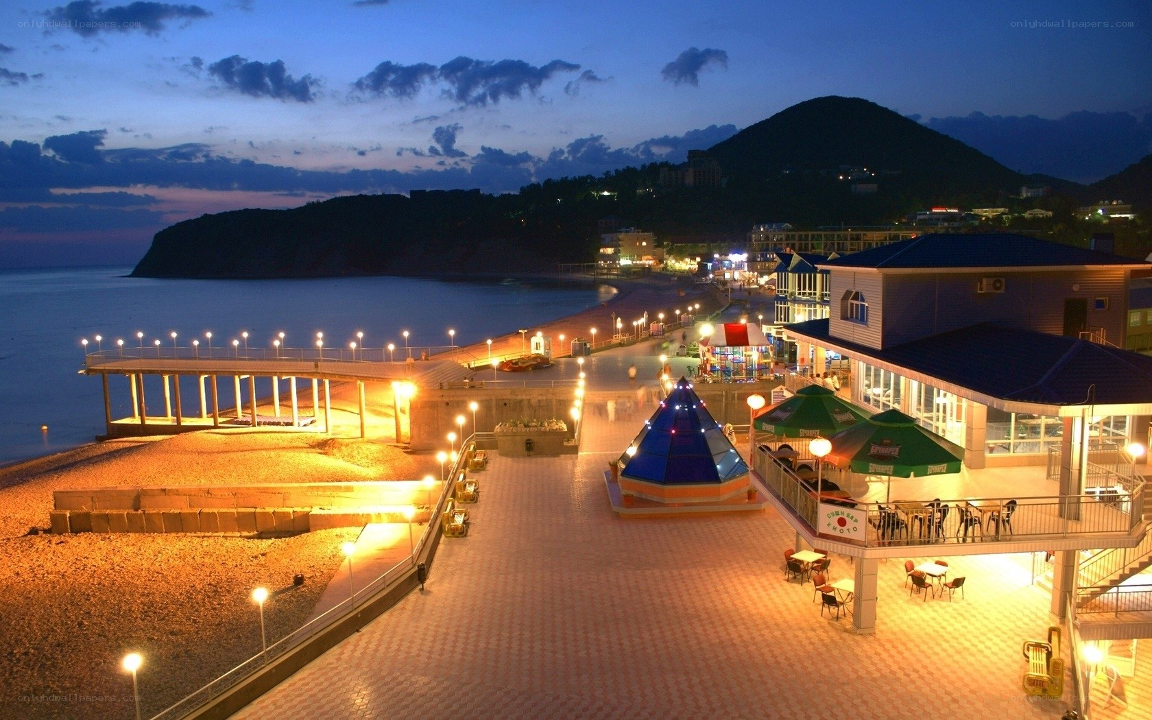 Evening at the seaside promenade