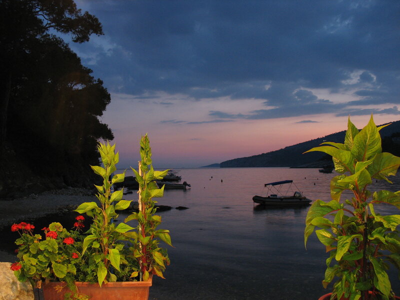 Evening by the coastal bay