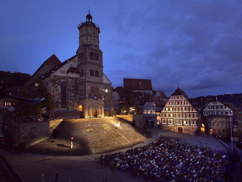 Evening event at a historic church