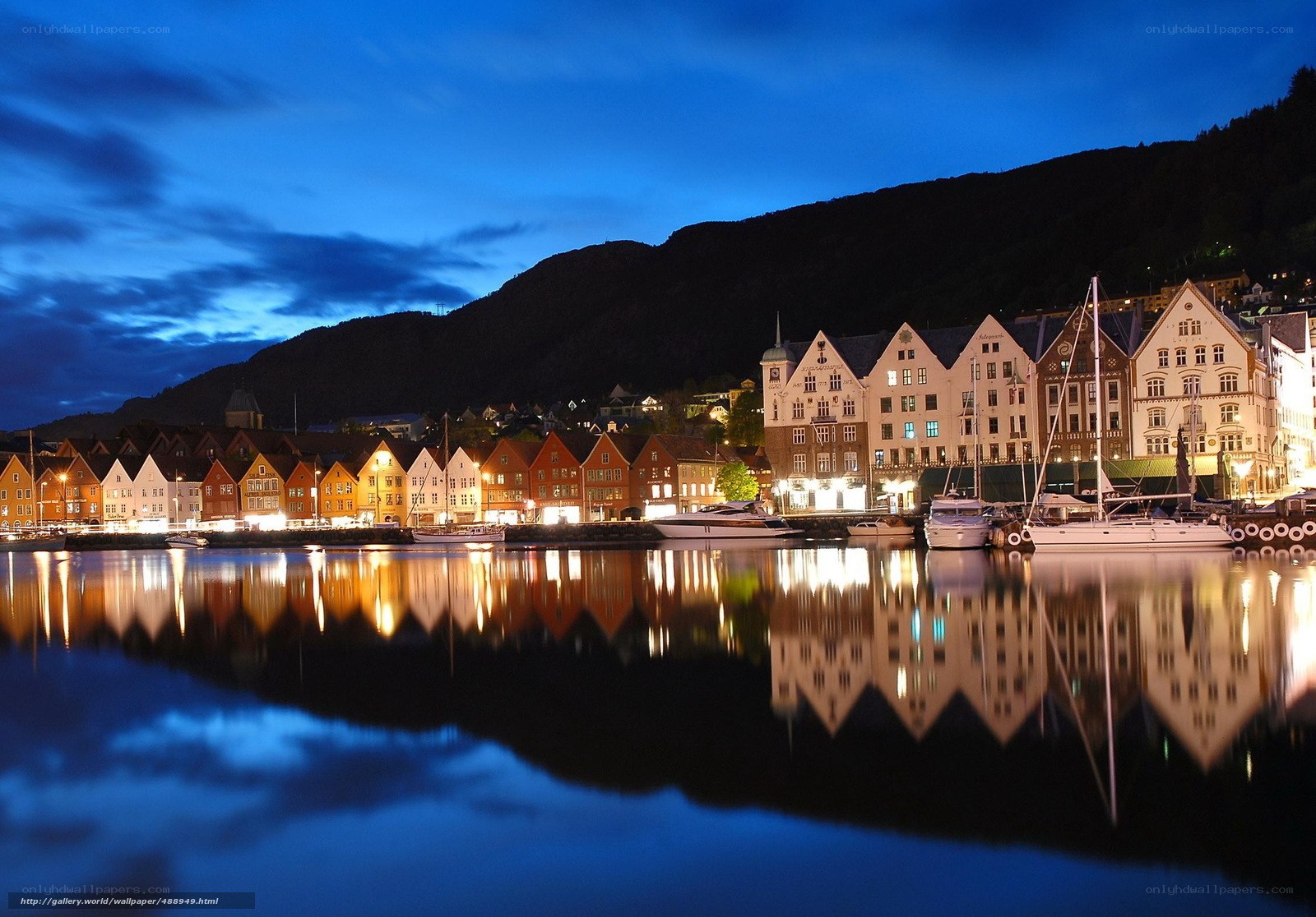 Evening harbor in Bergen