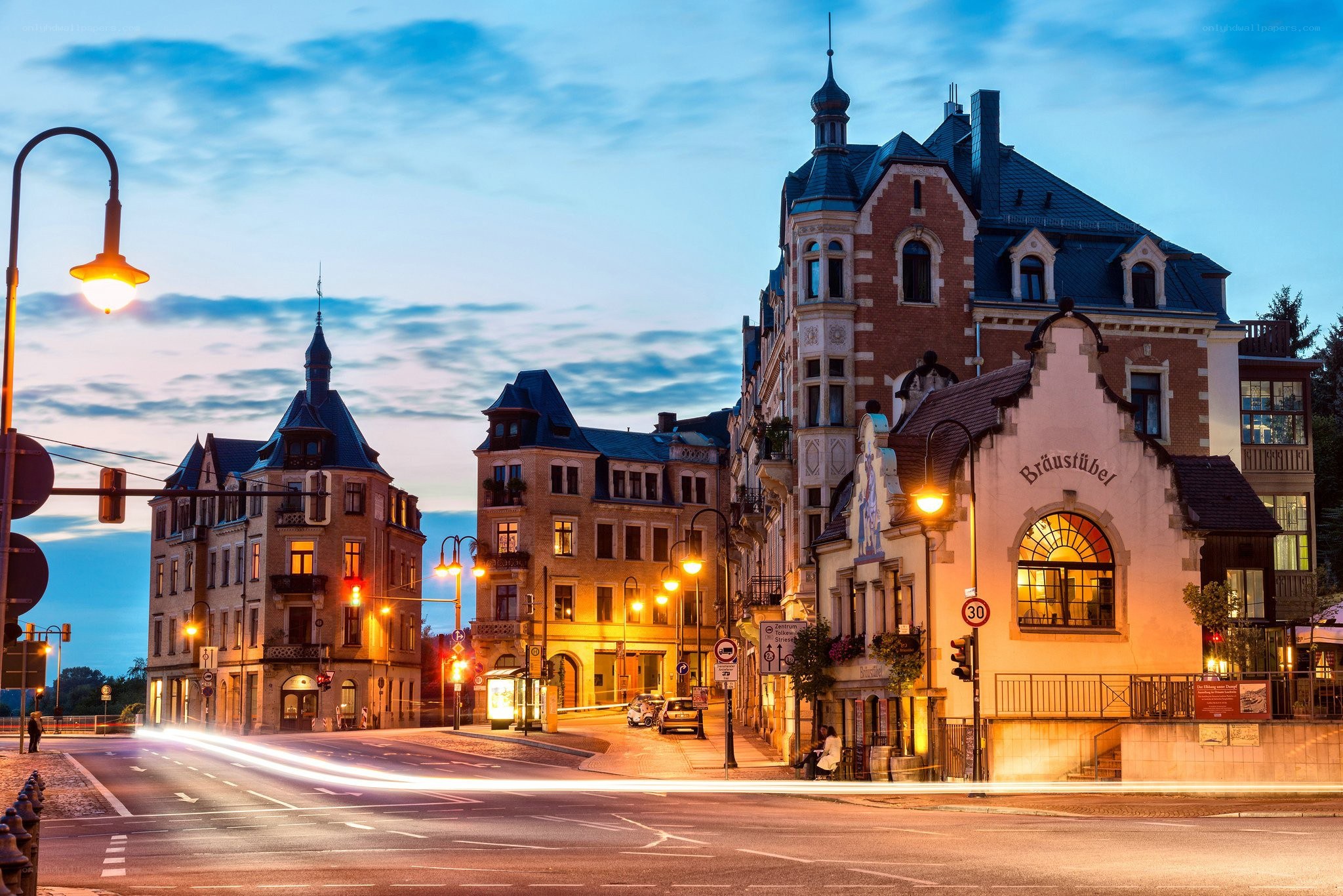 Evening in a German town