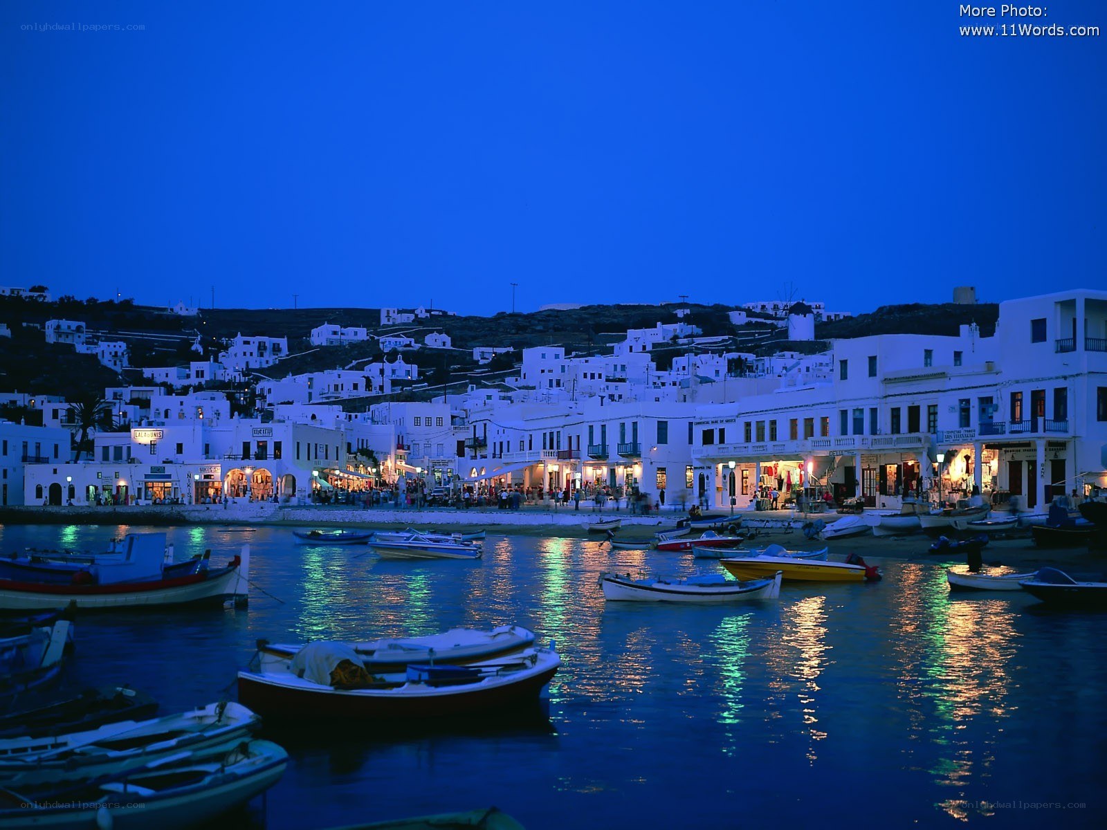 Evening in a Greek harbor