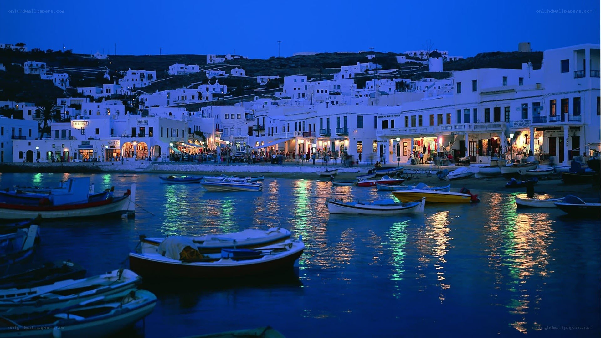 Evening in a Greek harbor