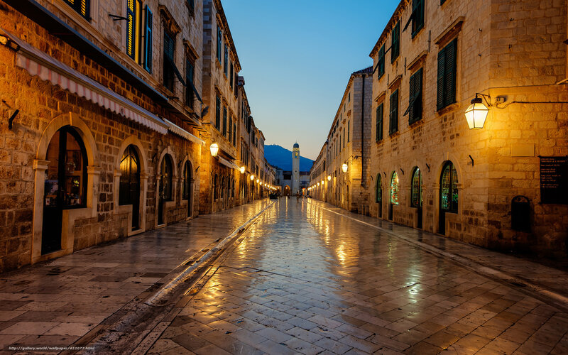 Evening in a historic street