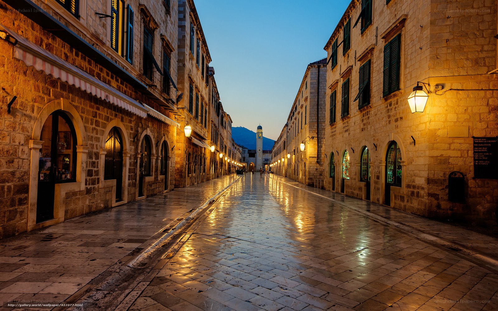 Evening in a historic street