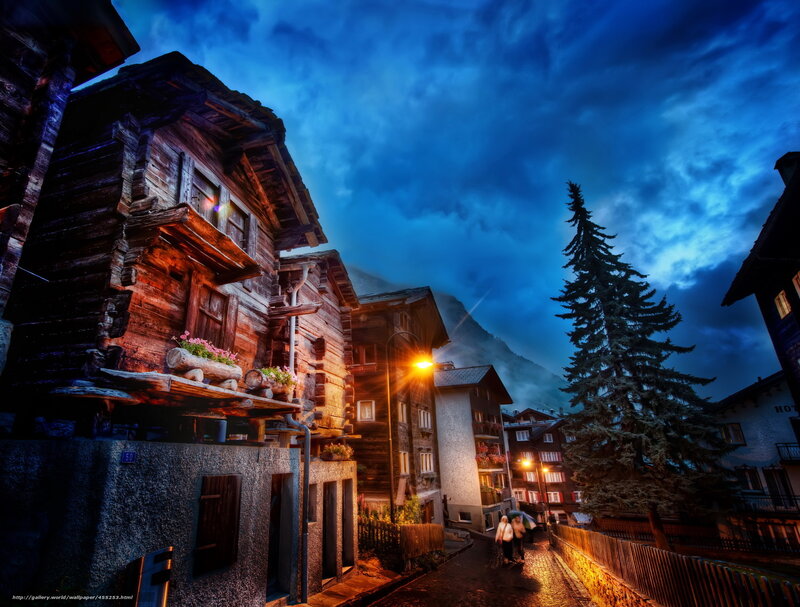 Evening in a mountain village
