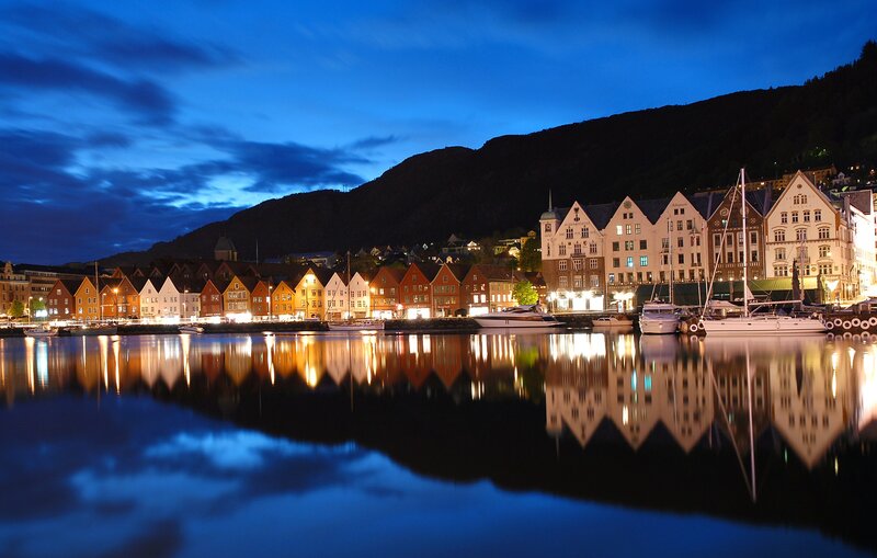 Evening in Bergen harbor