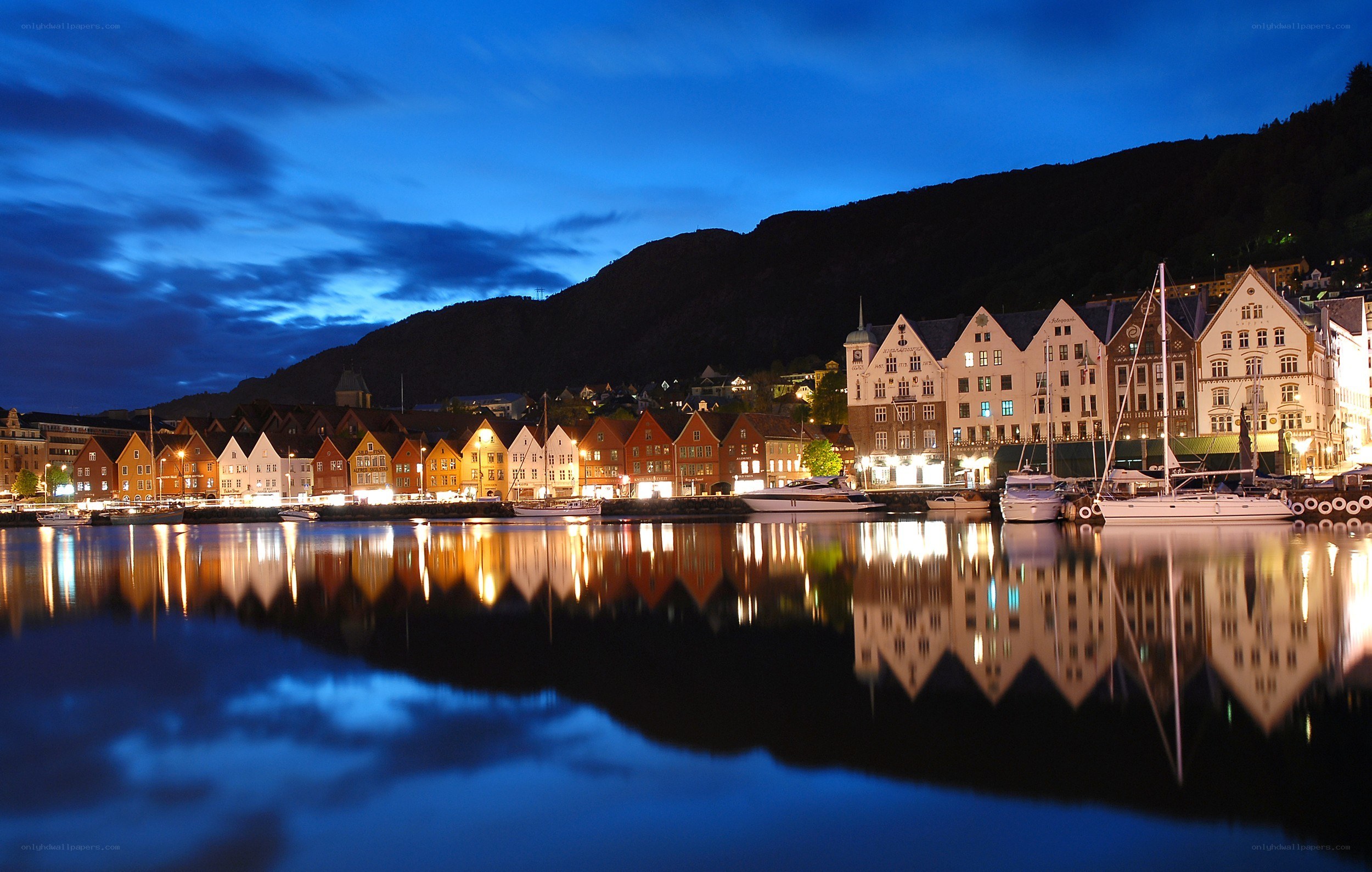 Evening in Bergen harbor