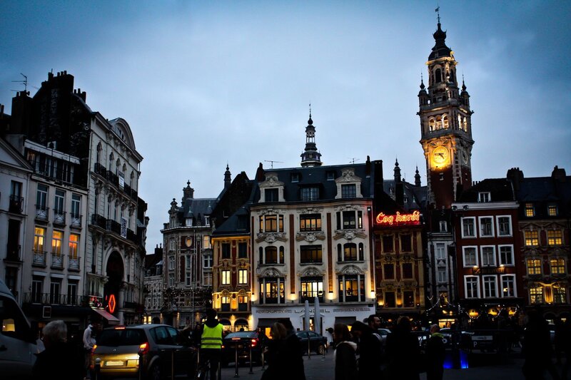 Evening in Lille's historic square