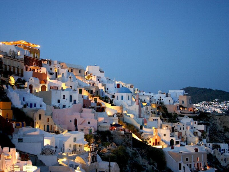 Evening in Santorini village