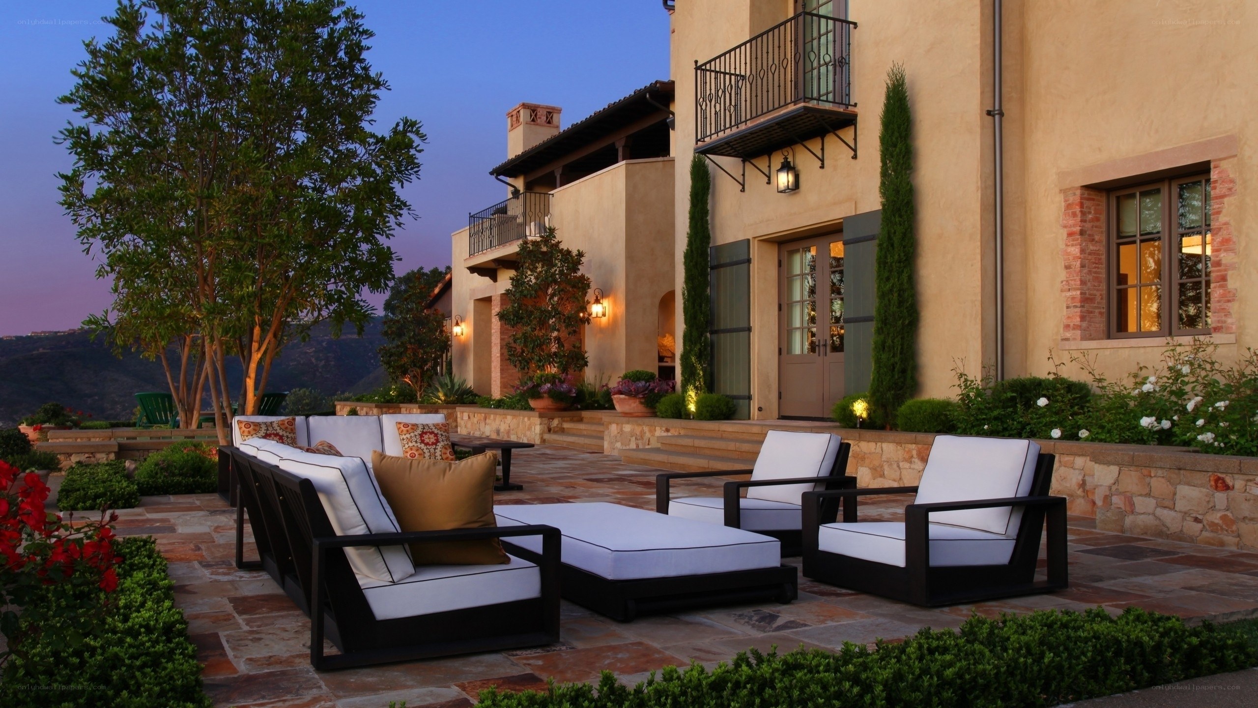 Evening patio at luxury home