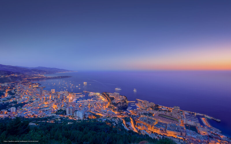 evening view of a coastal city