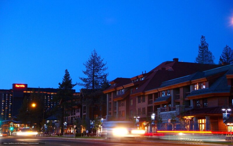 evening view of a resort town