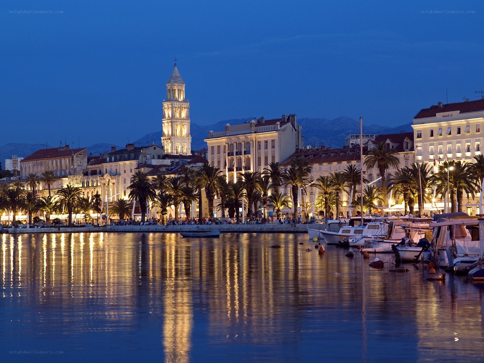Evening view of Split harbor