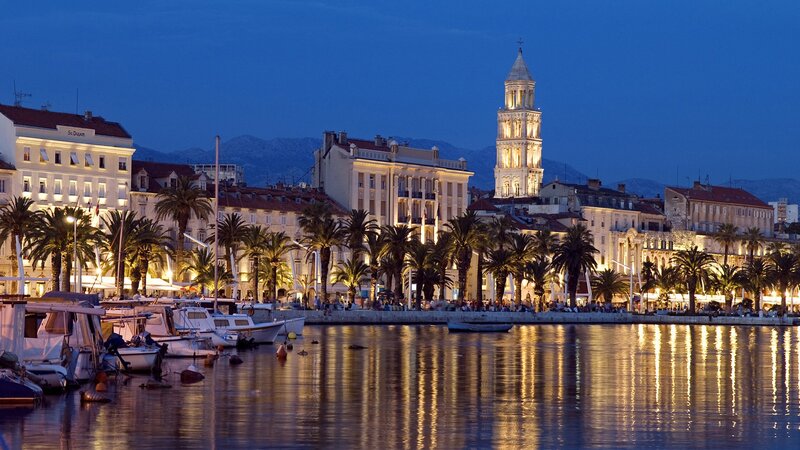 Evening view of Split harbor