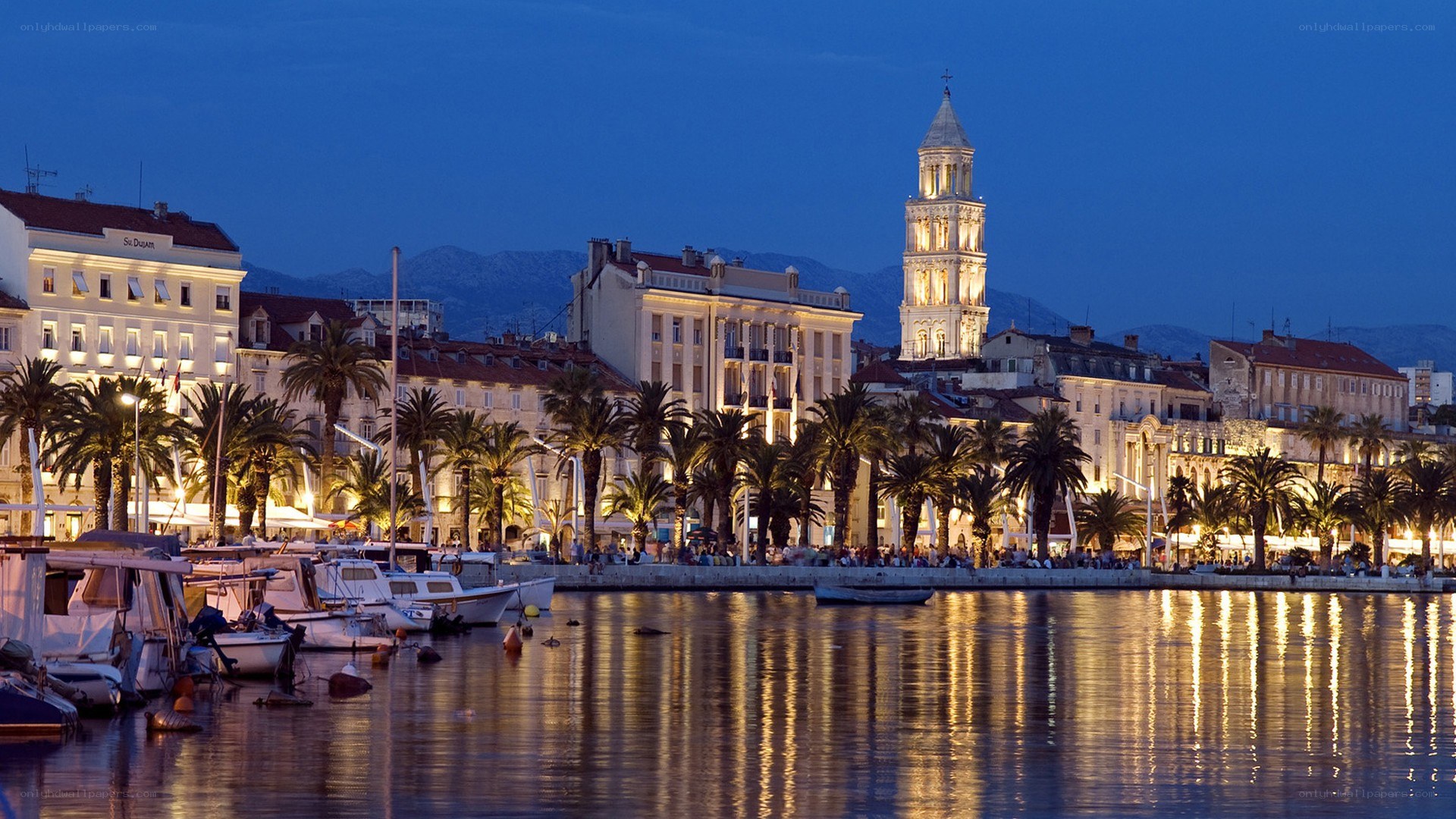 Evening view of Split harbor