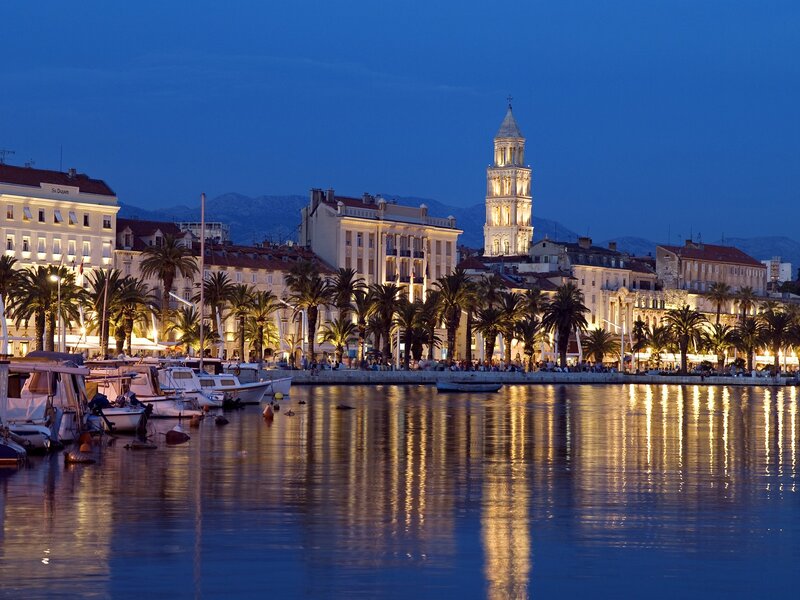 Evening view of Split harbor