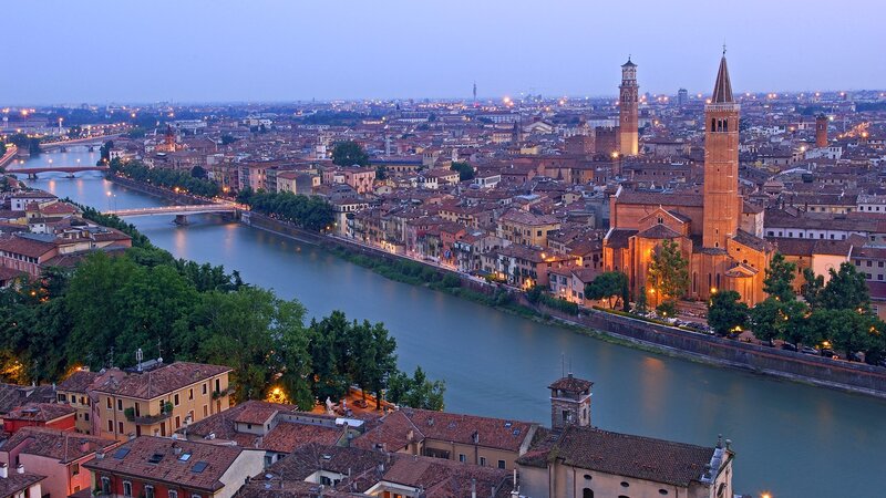 Evening view of Verona