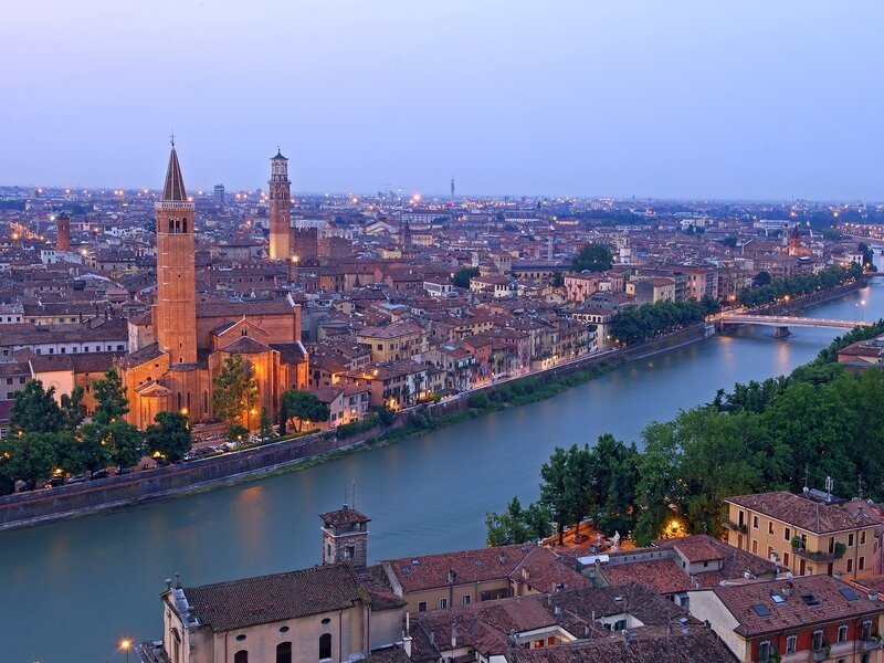 Evening view of Verona